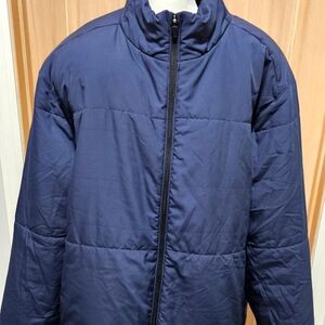 Oakley Quilted Men's Full Zip Warm Jacket Size 2XL Ocean Blue Zip Pockets GUC